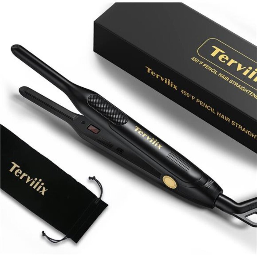 Pencil Flat Iron for Edges & Short Hair, 3/10 Inch Small Hair Straightener